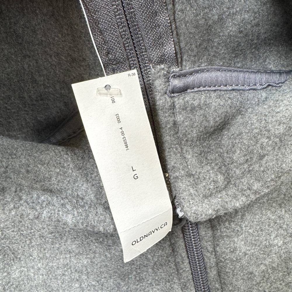 NEW Old Navy Jacket Men's Large Gray Mockneck Fleece Lined Athletic Sportswear - Picture 6 of 6